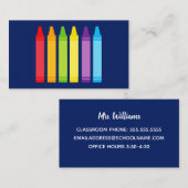 キュートクレヨンエレメンタルカスタム先生連絡情報 名刺 (正面/裏面)