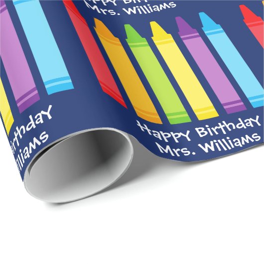 キュートクレヨンエレメンタル先生カスタム ラッピングペーパー (ロールコーナー)