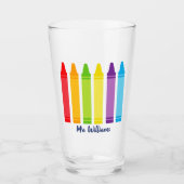 キュートクレヨンカスタム小学先生 タンブラーグラス (正面)