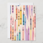 キュートクレヨンパステルリトルアーティスト誕生日 招待状 (裏面)