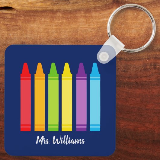キュートクレヨン小学校先生 パーソナライズされた キーホルダー (裏面)