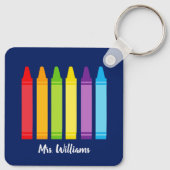 キュートクレヨン小学校先生 パーソナライズされた キーホルダー (裏面)