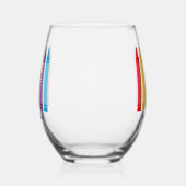 キュートクレヨン小学校先生 パーソナライズされた ステムなしワイングラス (左)