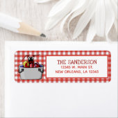 キュートクロウフィッシュ沸騰ファミリー懇親会シーフードパーティー ラベル (インサイチュ)