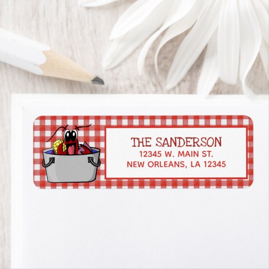 キュートクロウフィッシュ沸騰ファミリー懇親会シーフードパーティー ラベル (インサイチュ)