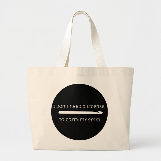 キュートクロシェおもしろいト9mmフックことわざ ラージトートバッグ (正面)