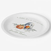 キュートクロシェ幽霊ハロウィンベイビーシャワー ペーパープレート (アングル)