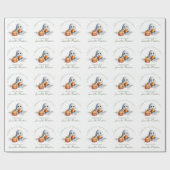 キュートクロシェ幽霊ハロウィンベイビーシャワー ラッピングペーパー (フラット)