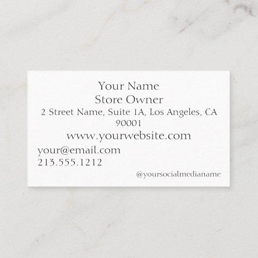 キュートクロセスラインベビーブティック 名刺 (裏面)