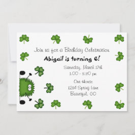 キュートクロバーズアイリッシュセントパトリックの日誕生日 招待状