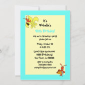 キュートクロフィッシュアリゲーターピログ誕生日 招待状 (裏面)