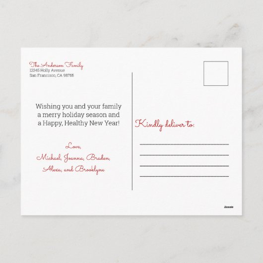 キュートク素朴リスマス格言小妖精や小人 シーズンポストカード (裏面)