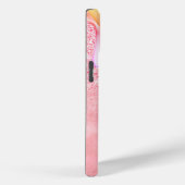 キュートグラデーションバラ金ゴールドフェイクグリッタードリップモノグラム Case-Mate iPhoneケース (裏面 / 右)