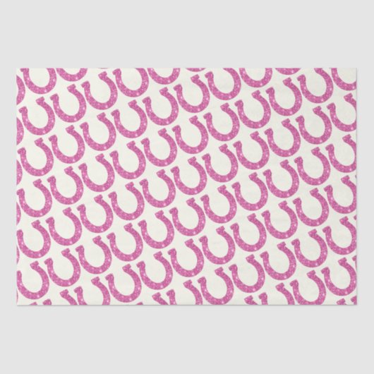 キュートグラムエレガント馬蹄型ピンクグリッター 薄葉紙 (正面)