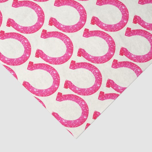 キュートグラムエレガント馬蹄型ピンクグリッター 薄葉紙 (詳細)