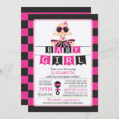 キュートグラムディバガールベビーシャワー招待状 招待状 (正面/裏面)