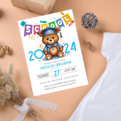 キュートグラードベアー幼稚園卒業招待状 招待状