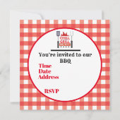キュートグリルチルバーベキューパーティの招待状 招待状 (裏面)