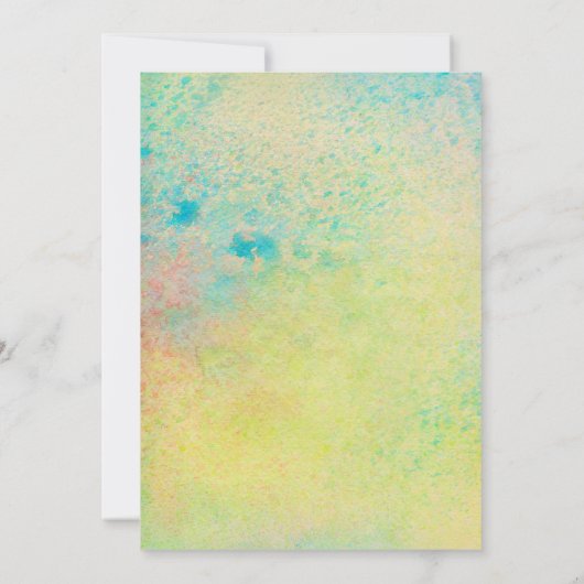 キュートグリーンお洒落ターコイズトンフライ誕生日 招待状 (裏面)