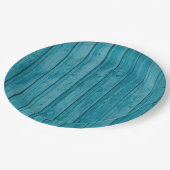 キュートグリーンウッドグレインヴィンテージ ペーパープレート (アングル)