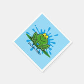 キュートグリーンカエルデザイン紙ナプキンス スタンダードカクテルナプキン (角)