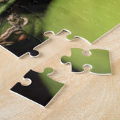 キュートグリーンガーデンアノールリザード自然野生生物 ジグソーパズル (側面)