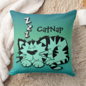 キュートグリーンキティキャット昼寝装飾用クッション クッション (ブランケット)