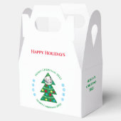 キュートグリーンクリスマスツリーお祝いドッグホリデイ フェイバーボックス (オープン)