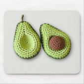 キュートグリーンコテージコアクロチェットアボカドモノグラム マウスパッド (正面)