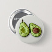 キュートグリーンコテージコアクロチェットアボカドモノグラム 缶バッジ (正面&裏面)