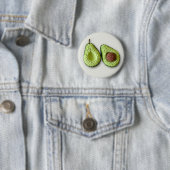 キュートグリーンコテージコアクロチェットアボカドモノグラム 缶バッジ (インサイチュ)