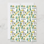 キュートグリーンサファリアニマルズ子供の誕生日パーティー 招待状 (裏面)