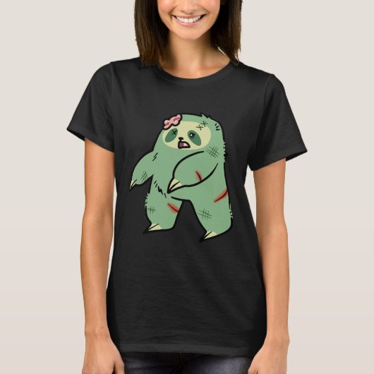 キュートグリーンゾンビスロース Tシャツ (正面)