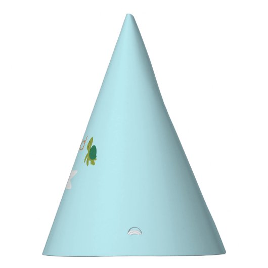 キュートグリーンタートルブルーシー誕生日 パーティーハット (右)