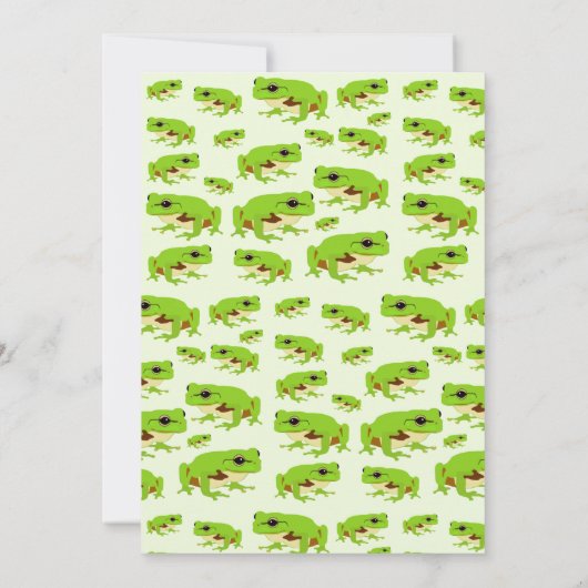 キュートグリーンツリーカエル子供の誕生日パーティー 招待状 (裏面)