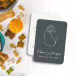 キュートグリーンドッグラインスケッチペットシッタードッグウォーカー 名刺<br><div class="desc">可愛いモダンペット犬ペットシッタードッグウォーカー名刺、犬のトリマー、犬のトレーナー、小さなペットなどペットのケアビジネスに合わせて完全にカスタマイズ可能な文字要素気に – ダークグリーンの背景に犬のラインスケッチが特徴だが、すべての色はデザインツールで変更できる！</div>