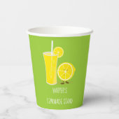 キュートグリーンネームレモネードスタンド 紙コップ (裏面)