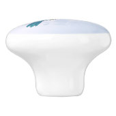 キュートグリーンハミングバードさくらんぼブロッサム セラミックノブ (側面)