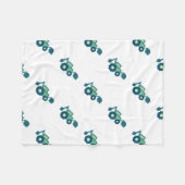 キュートグリーンバックホーおもしろいショベルディガーボーイズ フリースブランケット (正面(横))