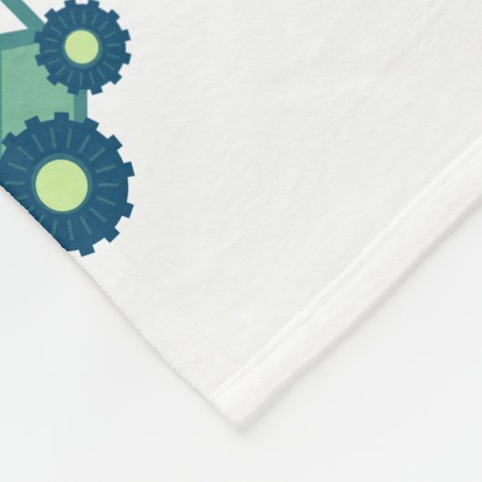 キュートグリーンバックホーおもしろいショベルディガーボーイズ フリースブランケット (角)