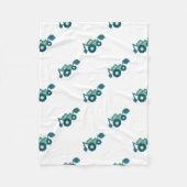 キュートグリーンバックホーおもしろいショベルディガーボーイズ フリースブランケット (正面)