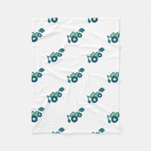 キュートグリーンバックホーおもしろいショベルディガーボーイズ フリースブランケット (正面)