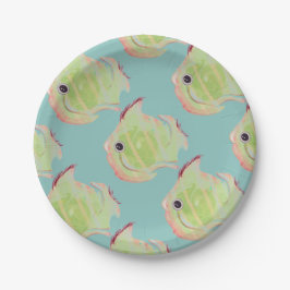 キュートグリーンフィッシュ紙プレート ペーパープレート