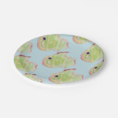 キュートグリーンフィッシュ紙プレート ペーパープレート (アングル)