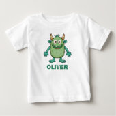 キュートグリーンモンスター オリジナル ベビーTシャツ (正面)