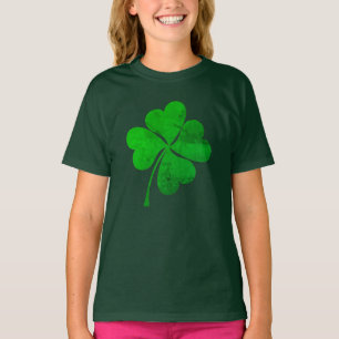 キュートグリーンラッキー4葉ズクローバーセントパトリックデー Tシャツ