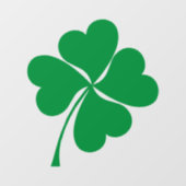 キュートグリーンラッキー4葉ハートクローバーシャムロック ウィンドウサイン (シート)