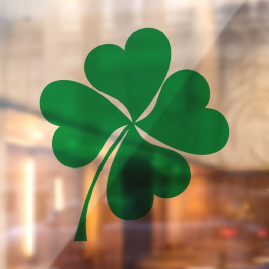 キュートグリーンラッキー4葉ハートクローバーシャムロック ウィンドウサイン (シート2)