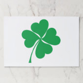 キュートグリーンラッキー4葉ハートクローバーランチョンマット ペーパーパッド (正面)