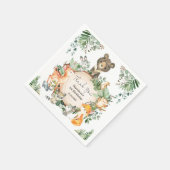 キュートグリーンリーウッドランドベビー野生動物誕生日 スタンダードカクテルナプキン (角)
